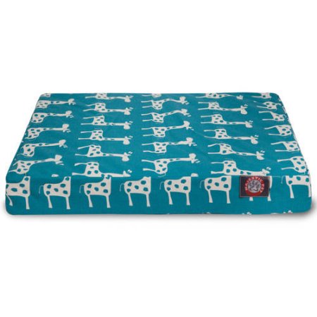 78899551484 Stretch Orthopedic Memory Foam Rectangle Dog Pet Bed, Turquoise - Medium
