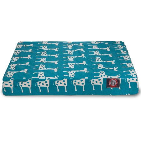 78899551684 Stretch Orthopedic Memory Foam Rectangle Dog Pet Bed, Turquoise - Large