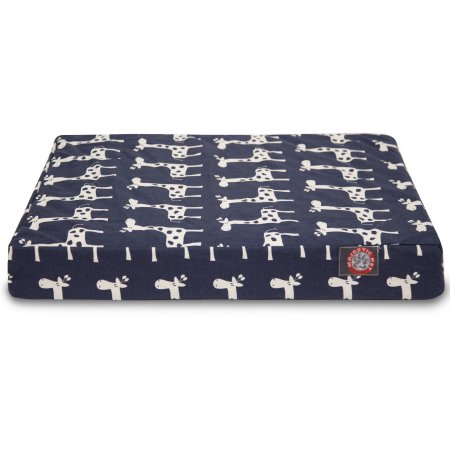 78899551686 Stretch Orthopedic Memory Foam Rectangle Dog Pet Bed, Navy Blue - Large