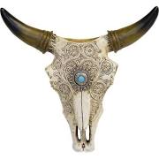 Deleon Collections 13638 11.25 X 3.75 X 11.5 In. Bull Skull Wall Mounted Vase
