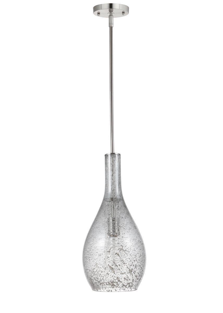 130091 Olivia 1 Light Glass Pendant - Smoky Metallic Art Glass