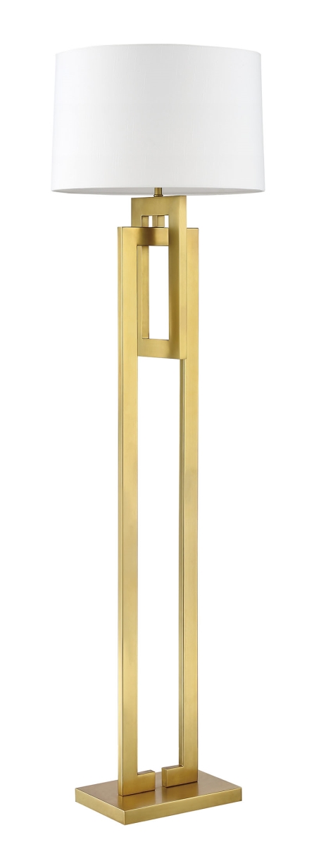 620002 Westbourne Floor Lamp - Brass With Fabric Shade