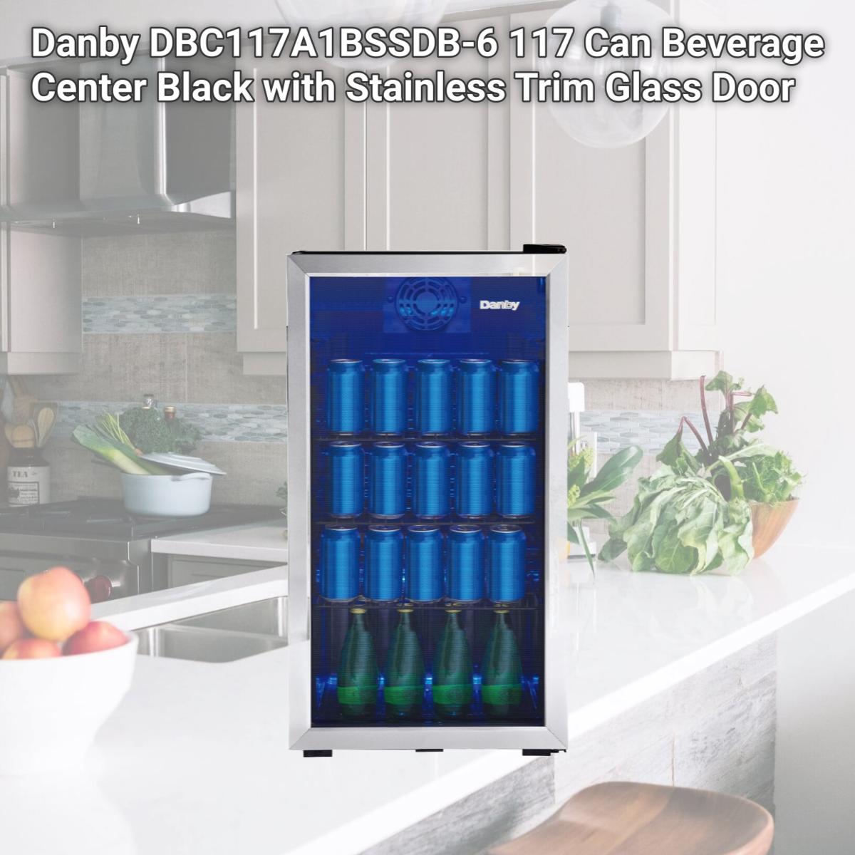 Picture of Danby DBC117A1BSSDB-6 117 Can Beverage Center Black with Stainless Trim Glass Door