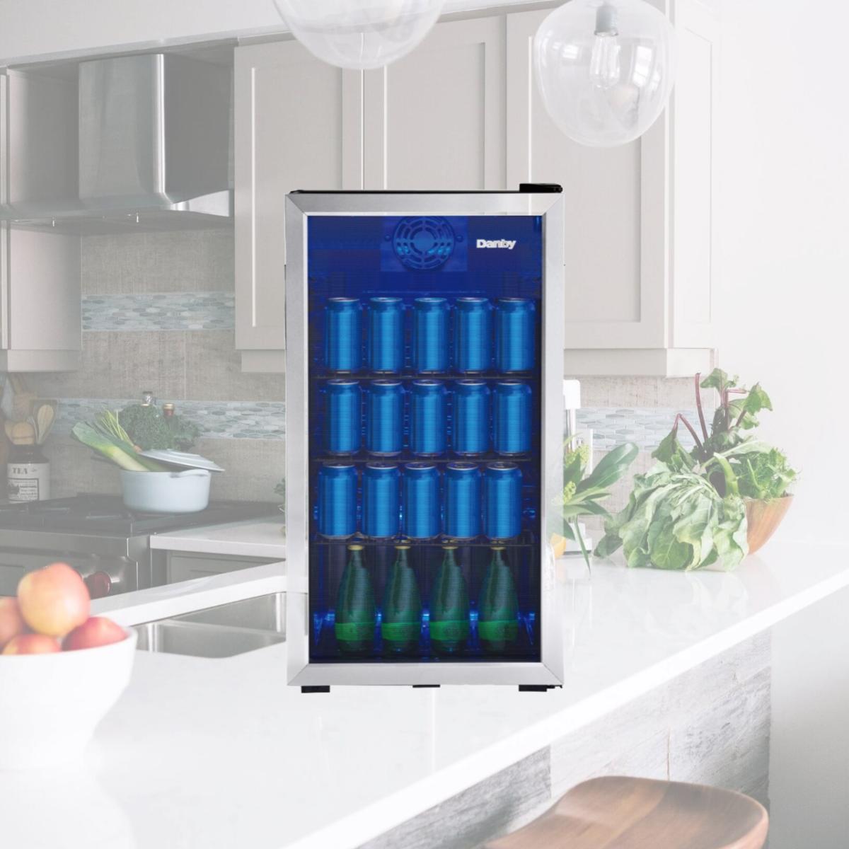 Picture of Danby DBC117A1BSSDB-6 117 Can Beverage Center Black with Stainless Trim Glass Door