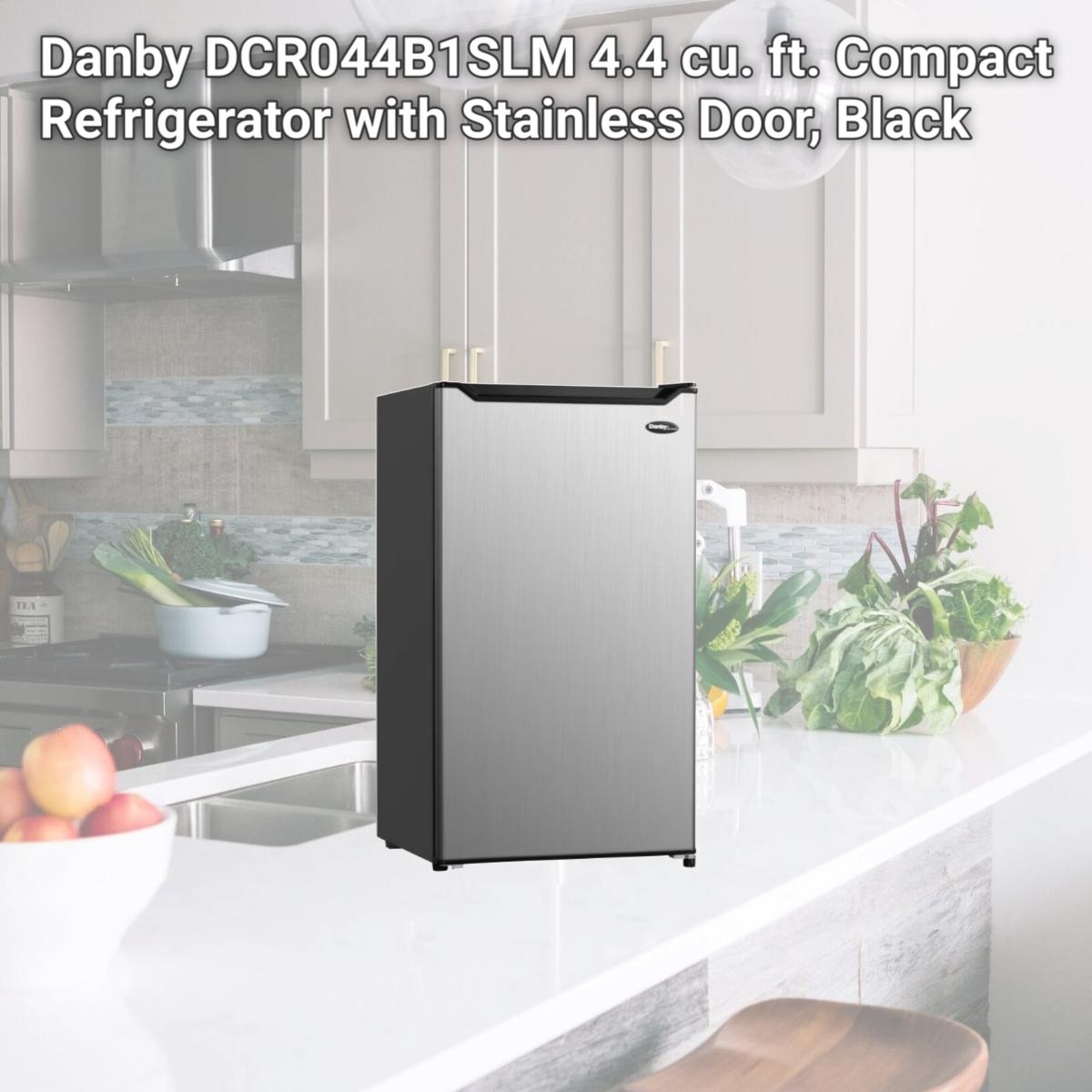 Picture of Danby DCR044B1SLM 4.4 cu. ft. Compact Refrigerator with Stainless Door, Black