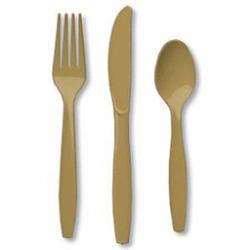 9945 Metallic Gold Spoons, Gold - 24 Count