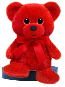 79759 6 In. Rainbow Bear Plush - Red