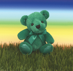79761 6 In. Rainbow Bear Plush - Green