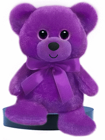 79764 6 In. Rainbow Bear Plush - Purple