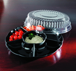 54253 12 In. 6 Compartment Tray - Black
