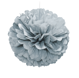80237 16 In. Tissue Decoration Puff Ball - Silver