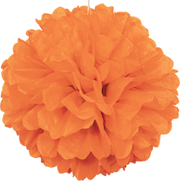 66918 16 In. Tissue Decoration Puff Ball - Orange
