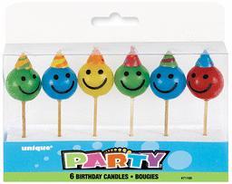 UPC 011179711857 product image for 73252 Smiley Face Birthday Candles, 6 Count | upcitemdb.com