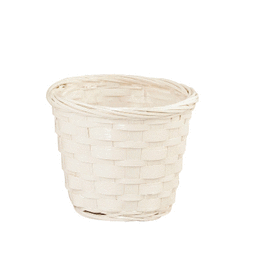 38660 5 In. White Bamboo Basket