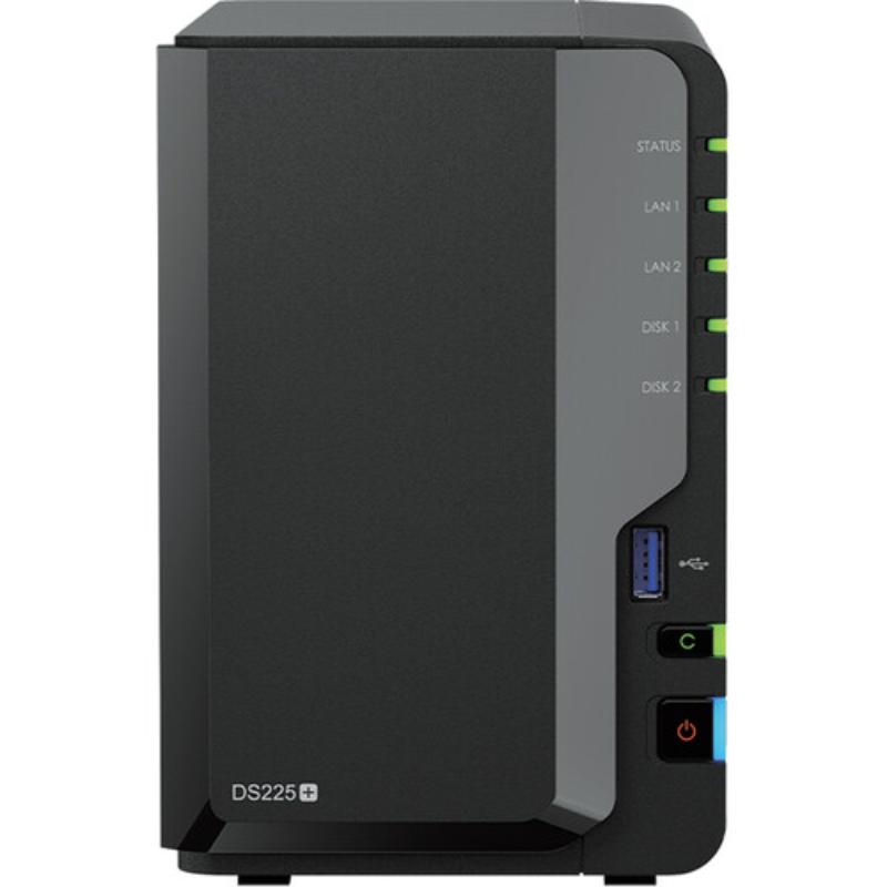 DS225- DiskStation Compact Data Storage for Home & Edge 2-Bay Intel Celeron J4125 2 GB DDR4 2.5GbE Tower NAS