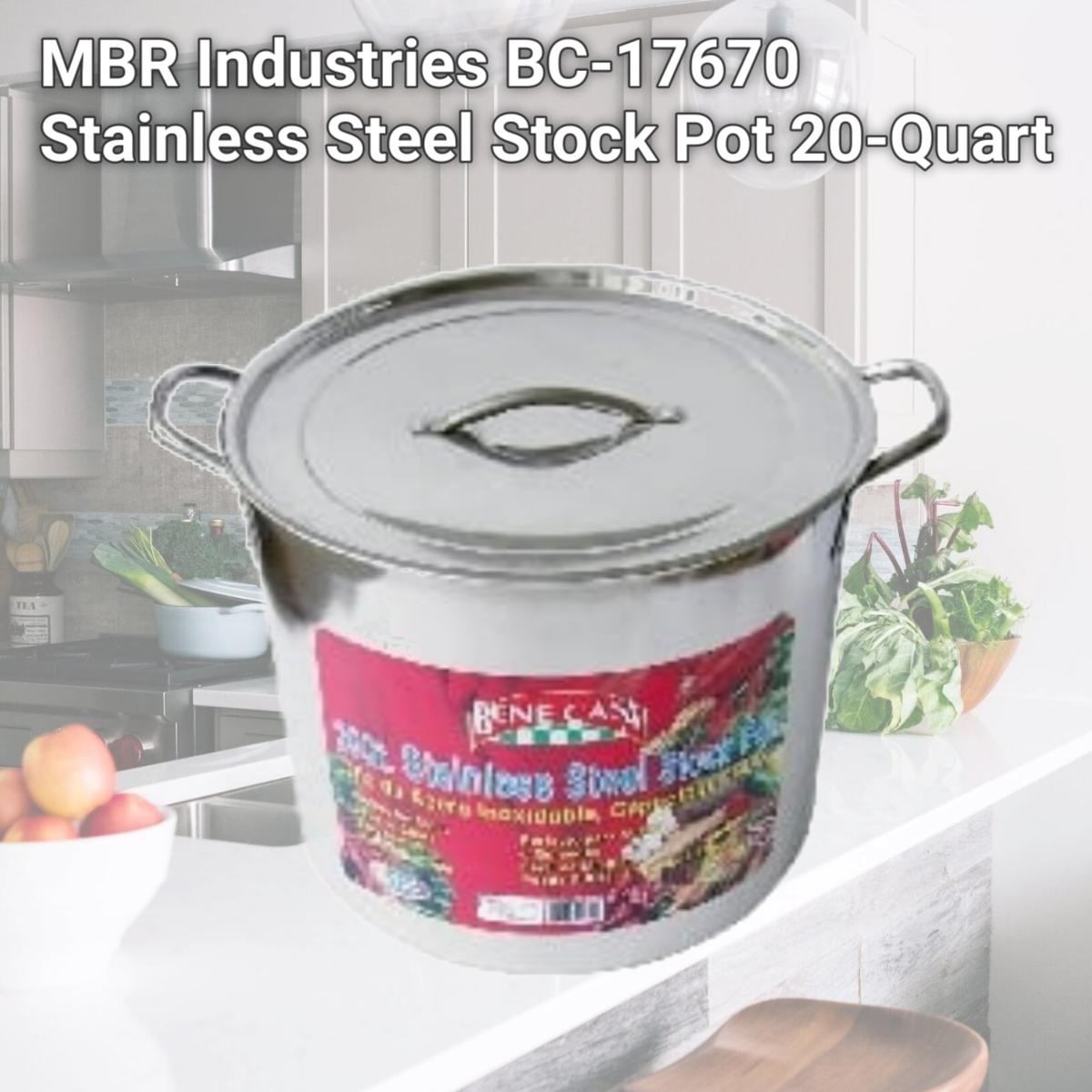 Picture of MBR Industries BC-17670 Stainless Steel Stock Pot  20-Quart