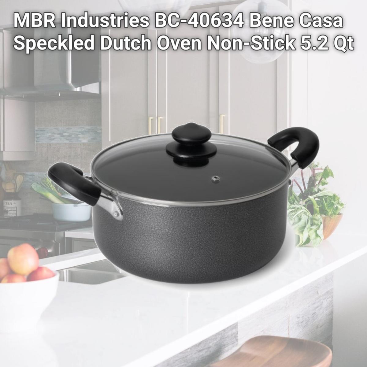 Picture of MBR Industries BC-40634 Bene Casa Speckled Dutch Oven Non-Stick 5.2 Qt