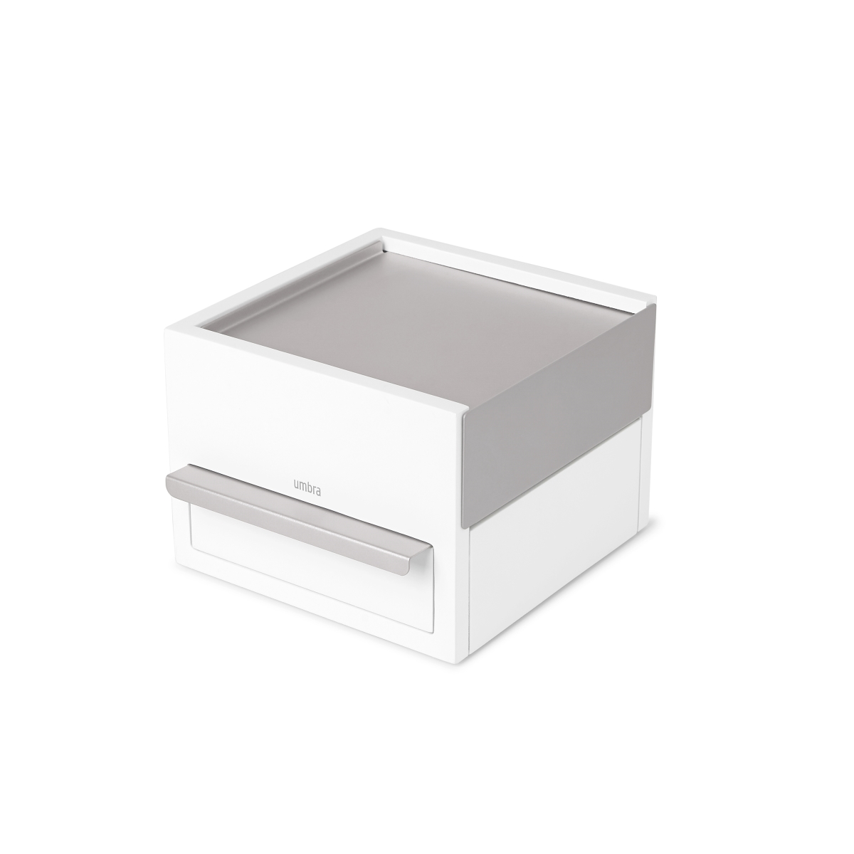 1005314-670 Mini Stowit Jewelry Box - White & Nickel