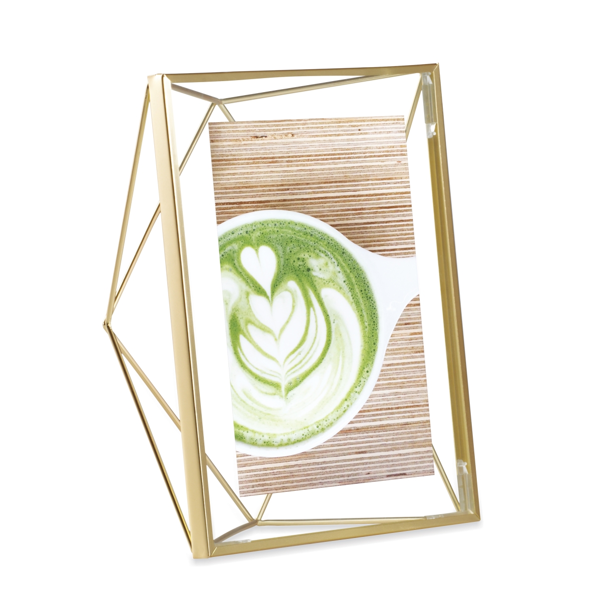 313015-221 5 X 7 In. Prisma Picture Frame Floating Wall Photo Display - Matte Brass