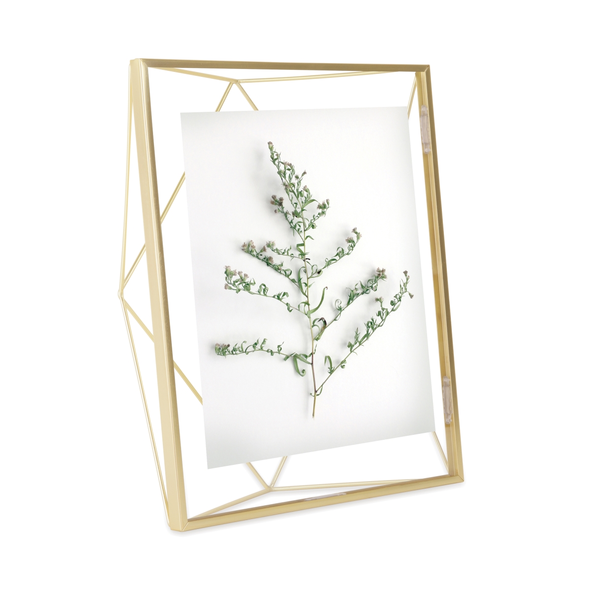 313018-221 8 X 10 In. Prisma Picture Frame Floating Wall Or Desk Photo Display - Matte Brass