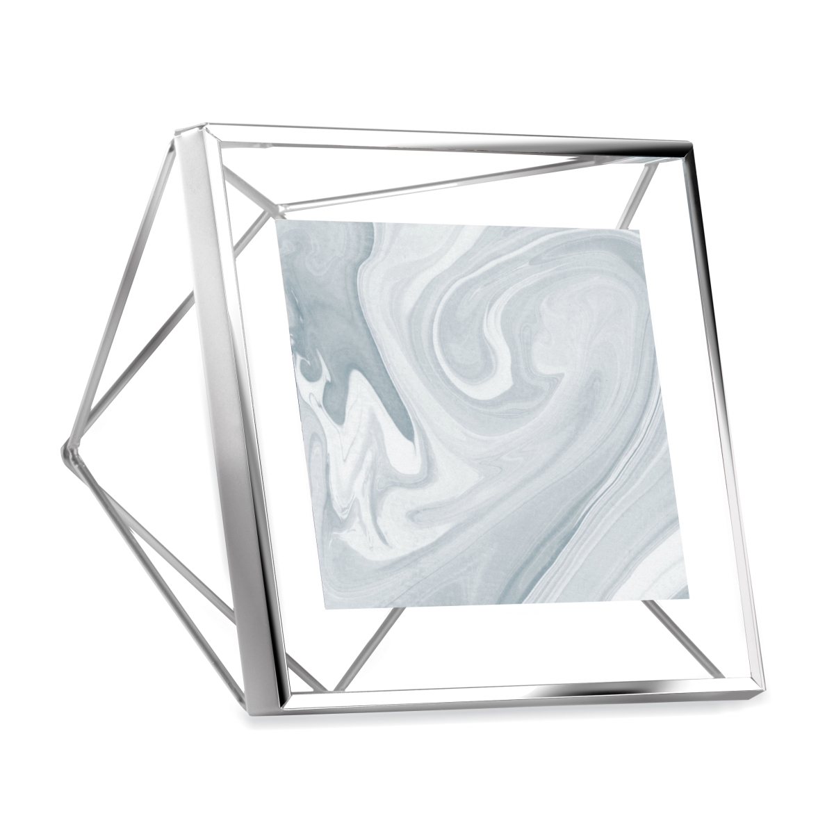313017-158 4 X 4 In. Prisma Picture Frame Floating Wall Or Desk Photo Display - Chrome