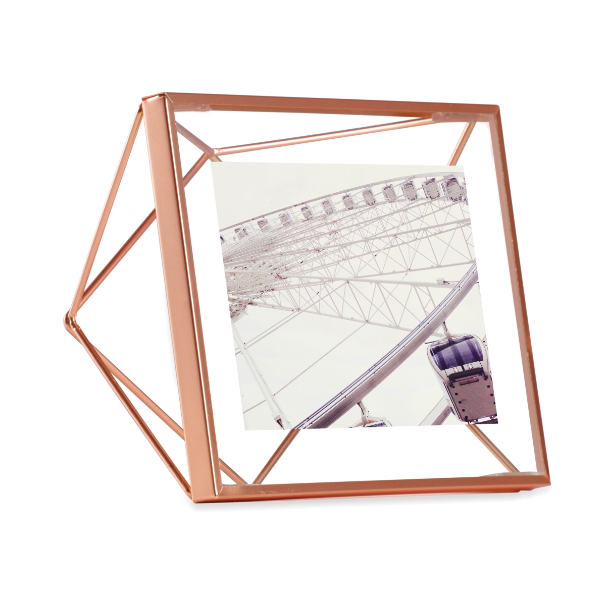 313017-880 4 X 4 In. Prisma Picture Frame Floating Wall Or Desk Photo Display, Metal - Copper