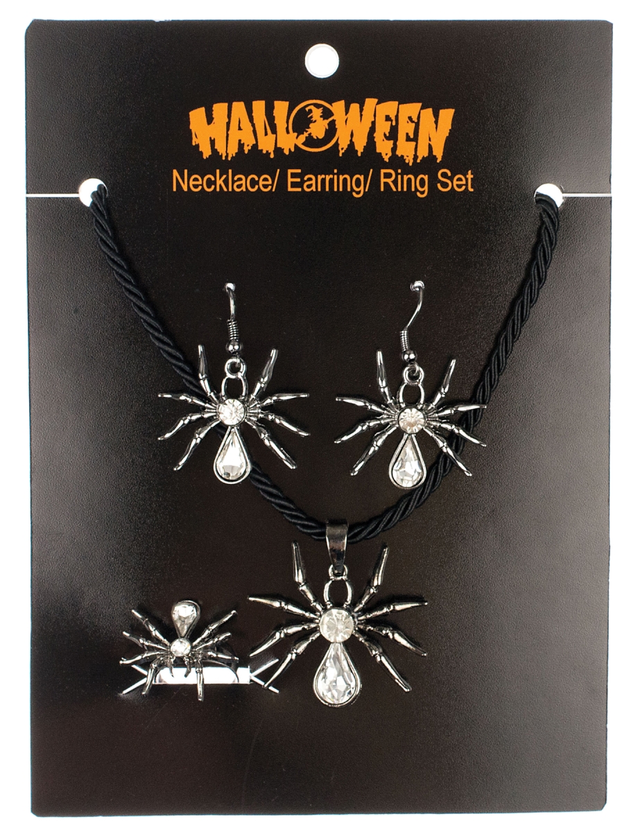 Alh15223 Necklace Ring Earring Set Spider Costume