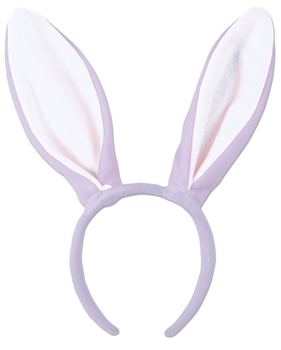 Bg40771lw Bunny Ears Lavender & White Headband