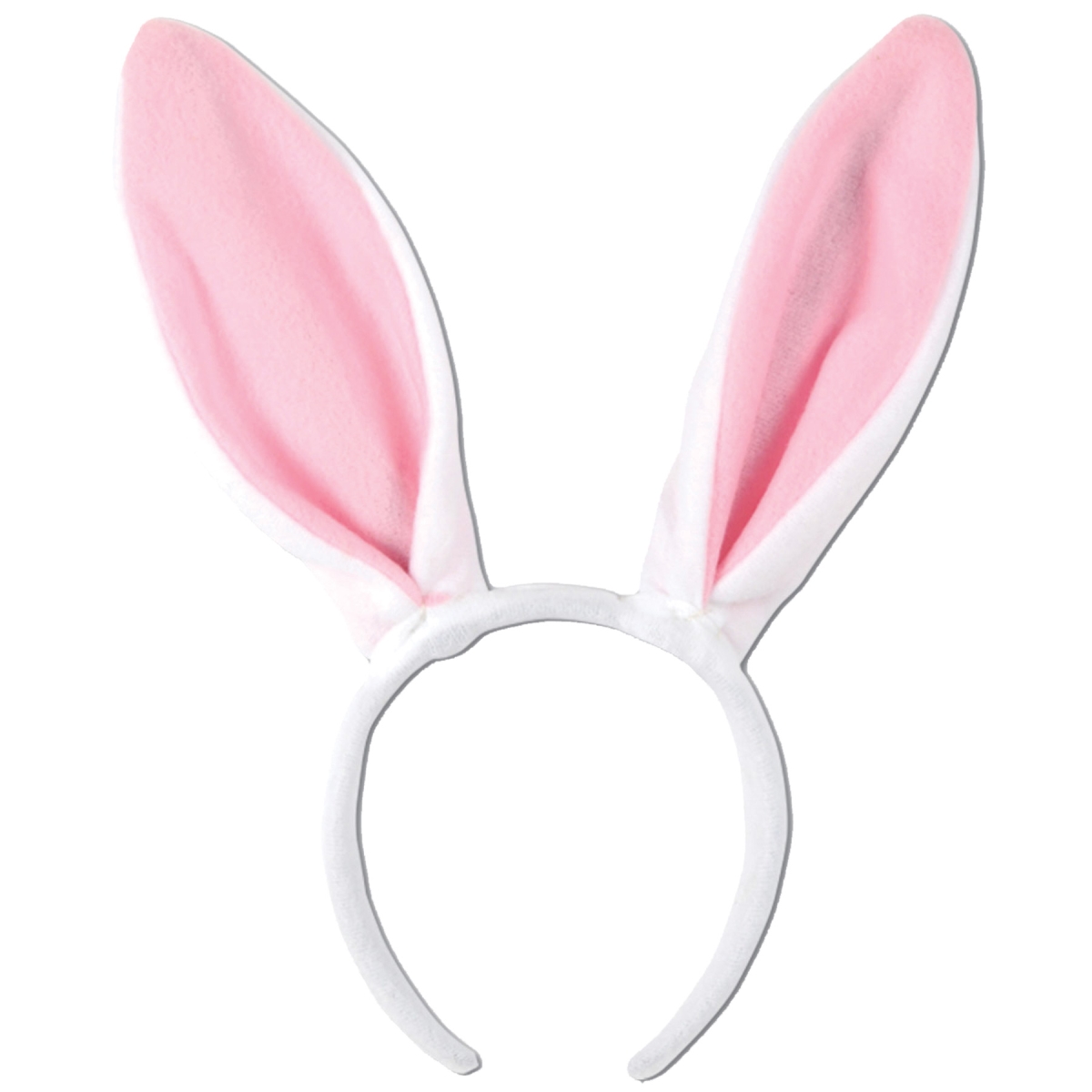 Bg40760 Bunny Ears White With Pink Lining Headband