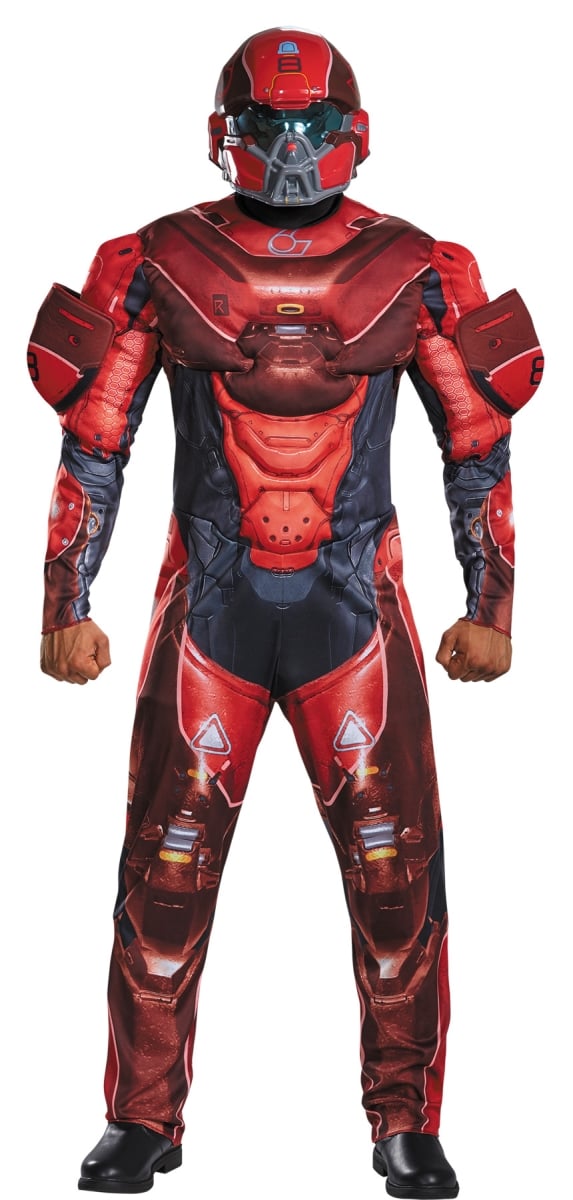 Dg97558c Red Spartan Muscle Adult Costume, Size 50-52