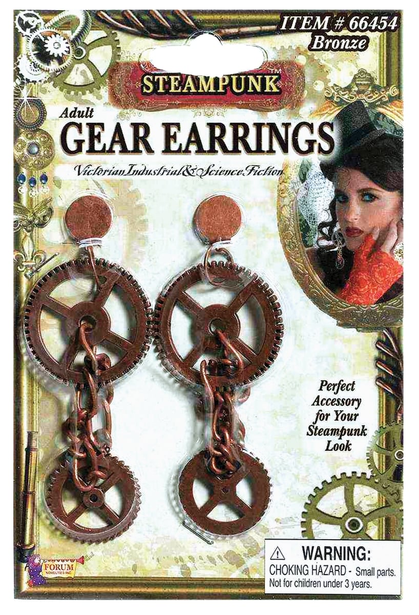 Fm66454 Steampunk Gear Earrings Costume