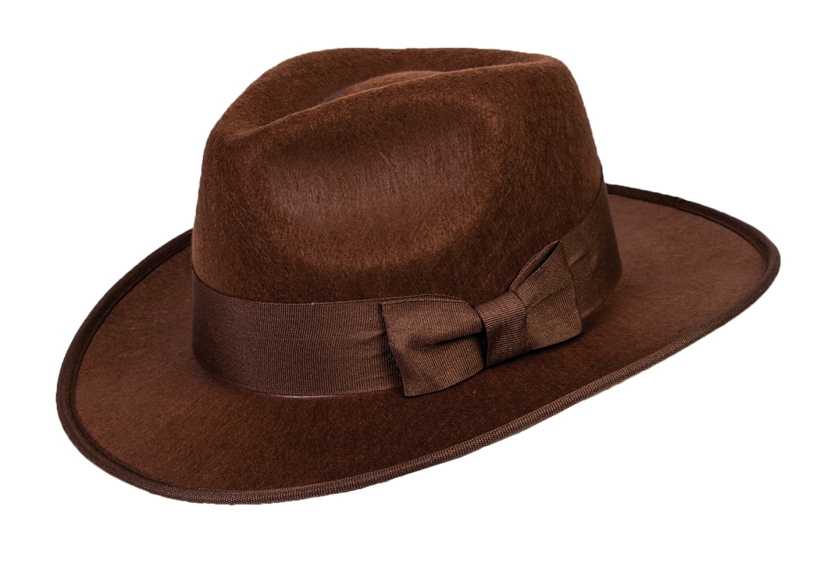 Fm76665 Brown 40s Fedora Adult Costume