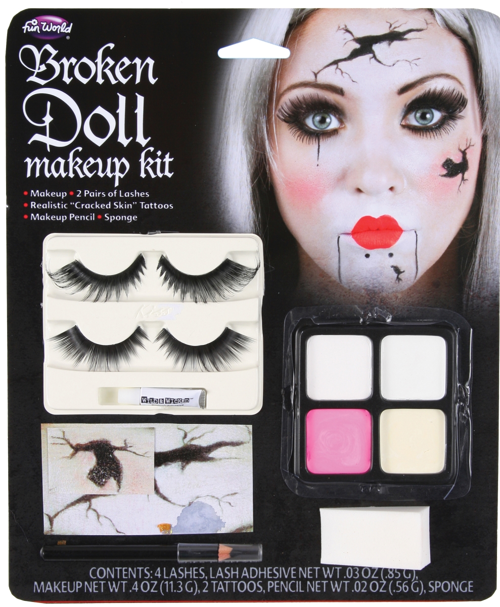 Fw5638bd Broken Doll Face Make Up Kit Costume