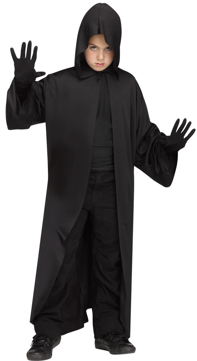 Hooded Robe Black Child Costume, One Size