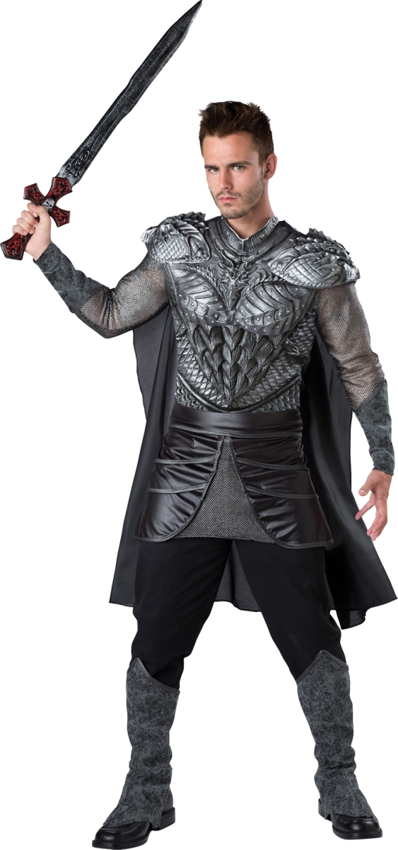 Ic11093xl Dark Medieval Knight Adult Costume, Extra Large