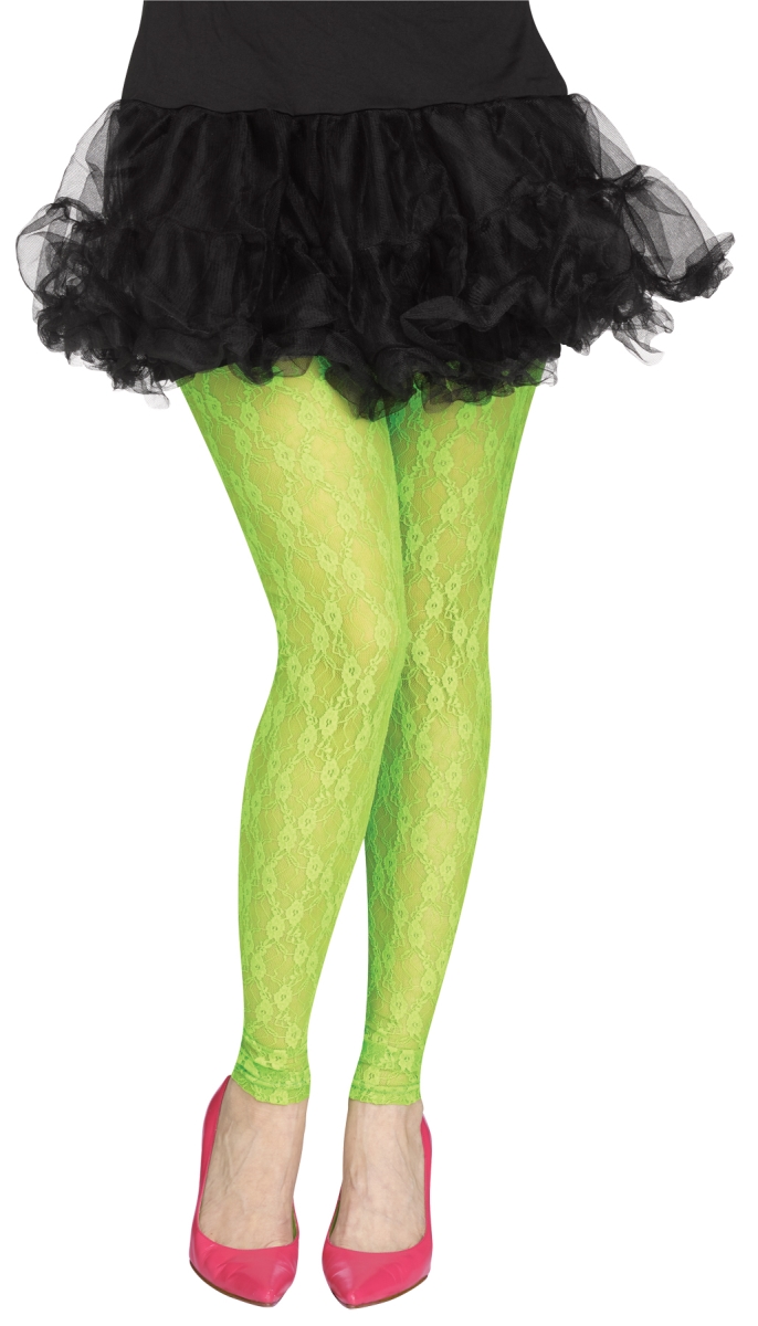 Fun World Fw90554gr Tights Footless Green Lace 80s Costume