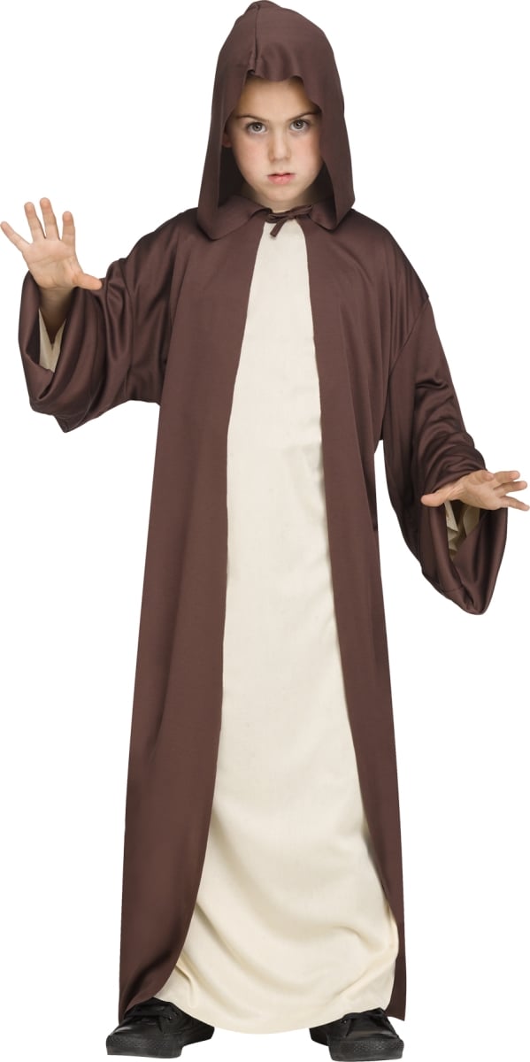 Hooded Robe Brown Child Costume, One Size