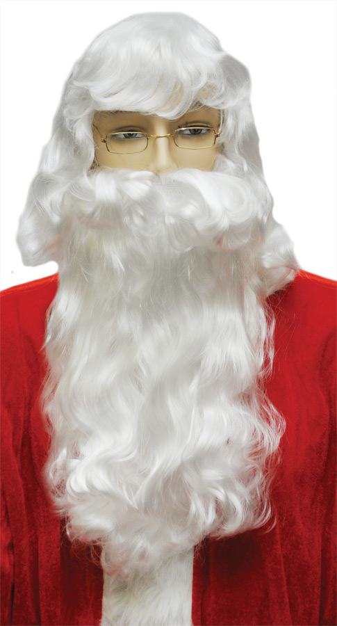 Beard 5 Pt Synthetic White Wig Costume