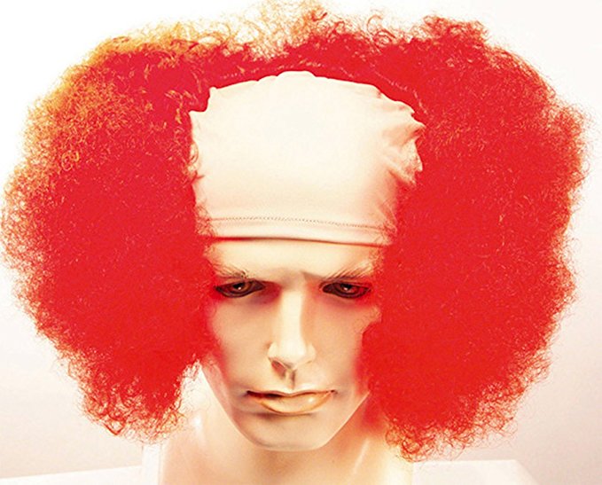 Bald Curly Clown Orange Wig Costume