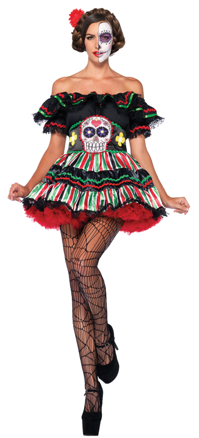 Morris Costume Ua85293ml Day Of Dead Doll Adult Costume, Medium & Large