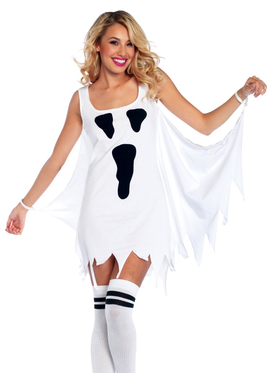 Morris Costume Ua86648ml Jersey Dress Ghost Costume, Medium & Large