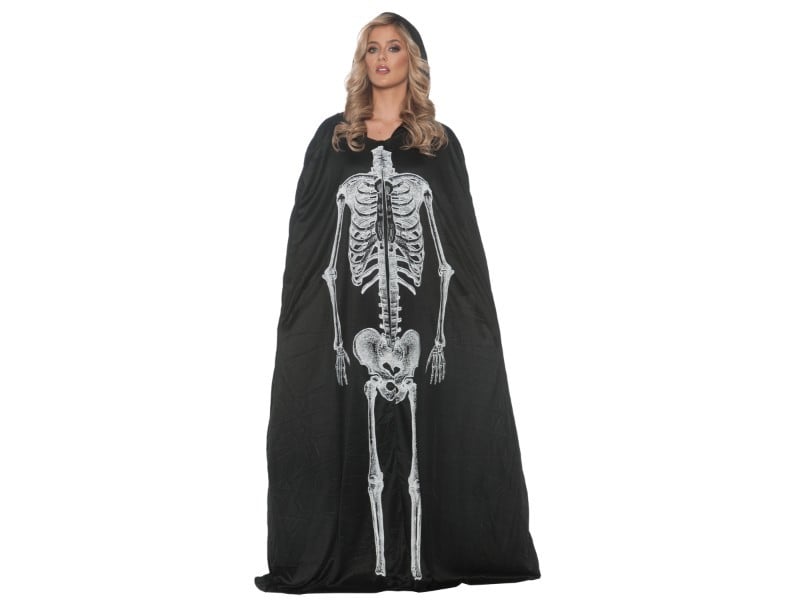 Skeleton Cape Adult Costume, One Size