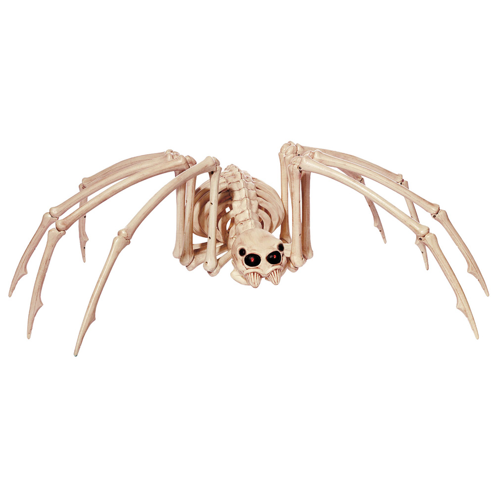 Sez19162 Skeleton Spider Light Up Eyes Figure Plastic Prop Halloween Decoration