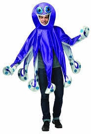 Unisex Octopus Adult Costumes, Multi-color - One Size