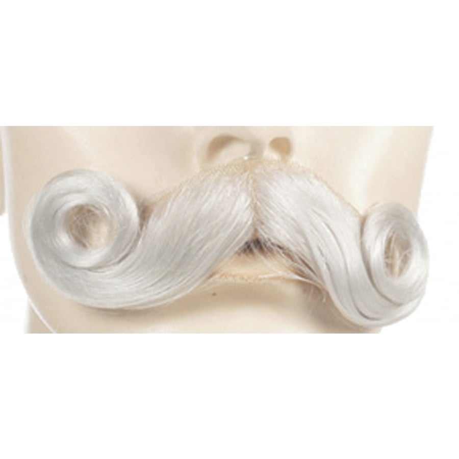 Lacey Wigs Lw471dbngy Santa M77 Full Curl Mustache, Dark Brown Grey