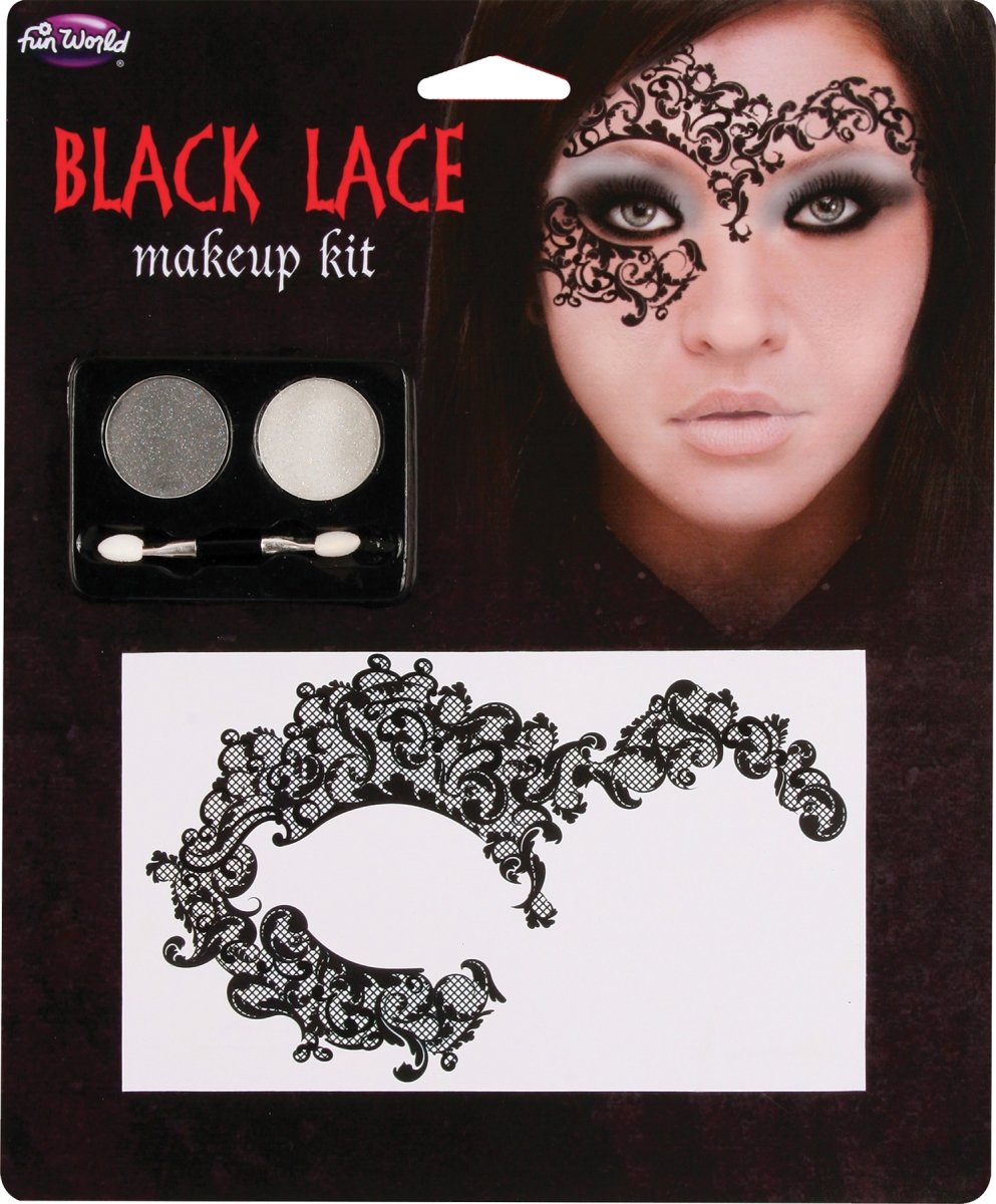 Fw5512cbk Lace Skull Makeup Kit - Black