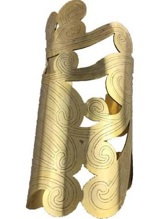 Womens Cleopatra Coiled Cuff, Gold