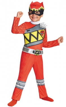 Boys Red Ranger Dino Charge Costume, Tan - Size 3t-4t