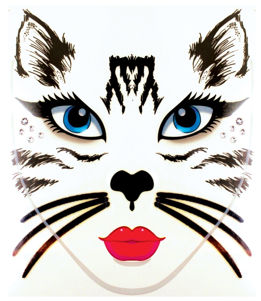 Glfd016 Adult Face Decal Cat