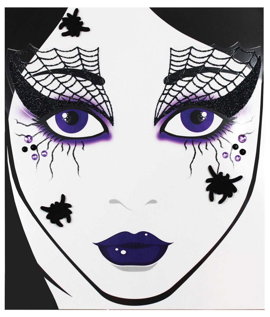 Glfd021 Adult Face Decal Spider Web